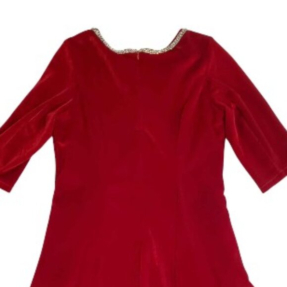 Chasing Fireflies Red Velvet Dress Size 8 - Picture 5 of 5
